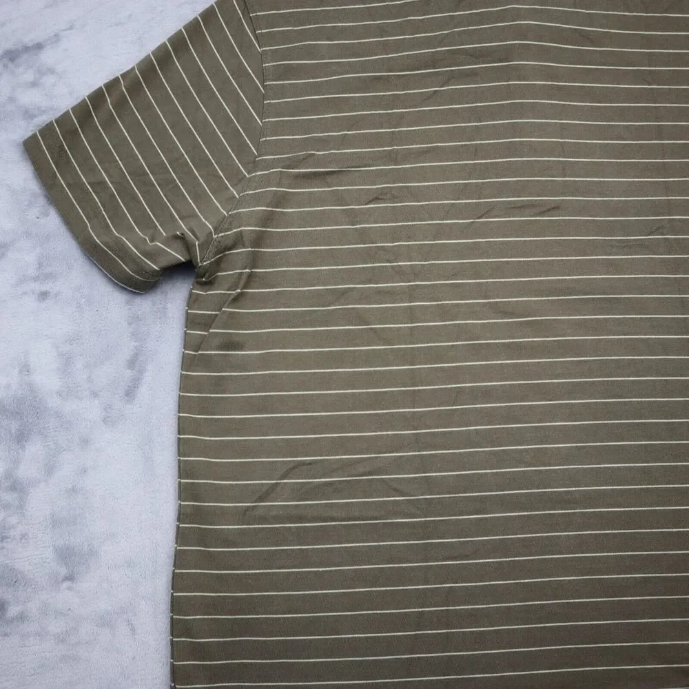 Banana Republic Shirt Mens M Brown Striped Polo Short Sleeve Casual